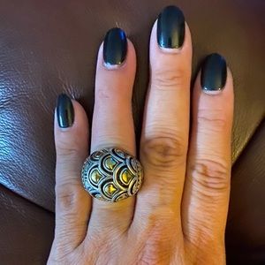 John Hardy, Naga Dome Ring, Silver & Gold, Size 6.75